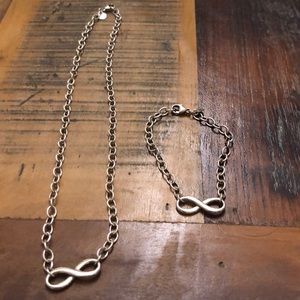 Tiffany and Company infinity necklace and bracelet